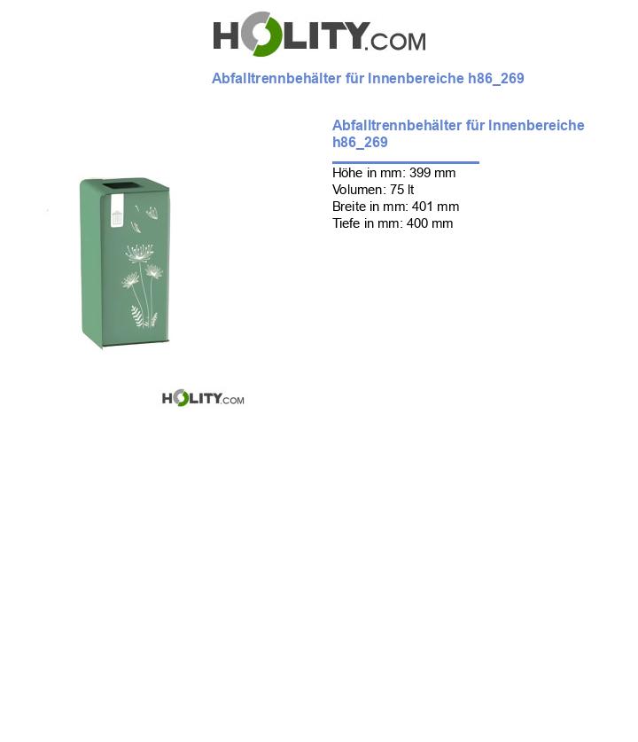 Abfalltrennbehälter für Innenbereiche h86_269