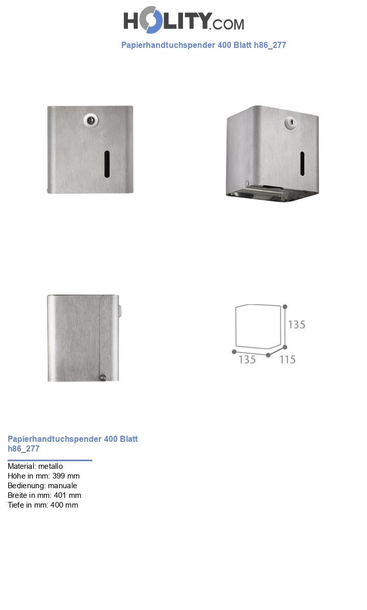 Papierhandtuchspender 400 Blatt h86_277