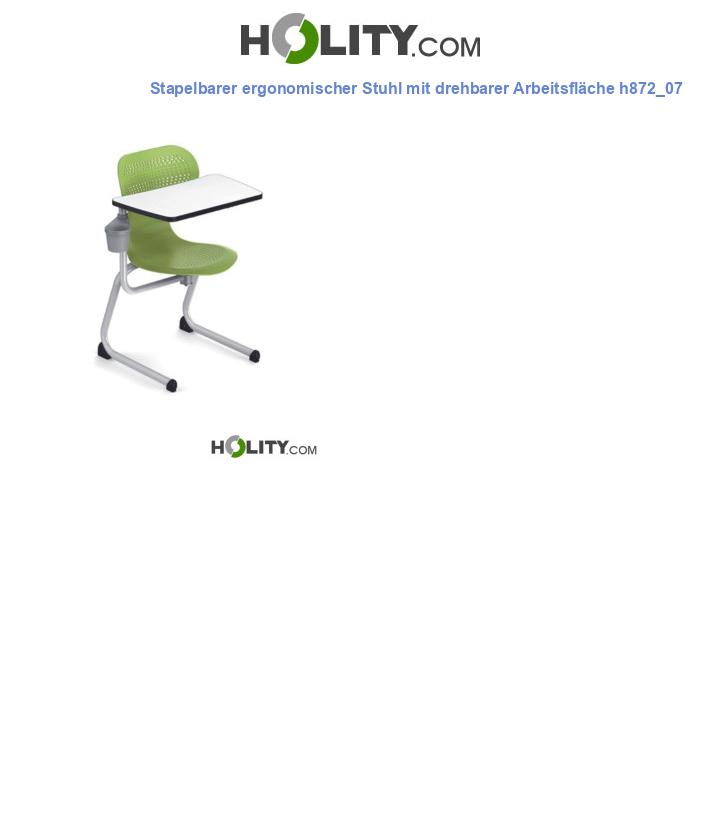 Stapelbarer ergonomischer Stuhl mit drehbarer Arbeitsfläche h872_07