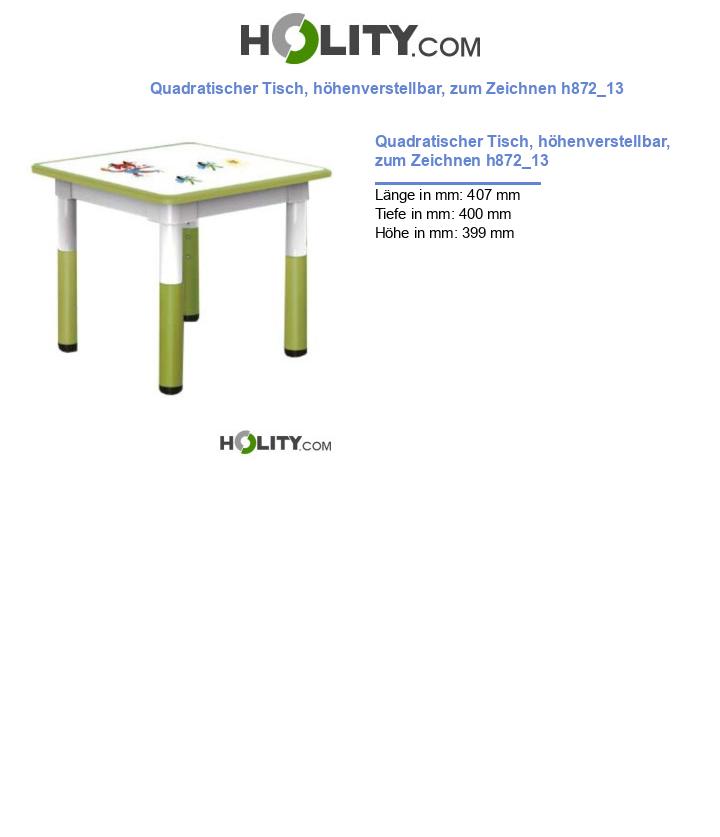 Quadratischer Tisch, höhenverstellbar, zum Zeichnen h872_13