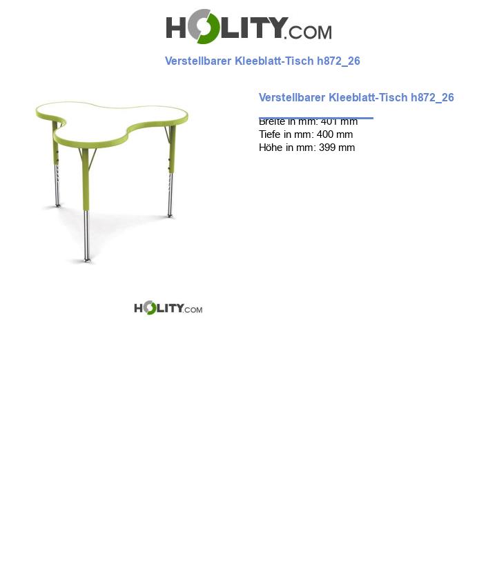 Verstellbarer Kleeblatt-Tisch h872_26