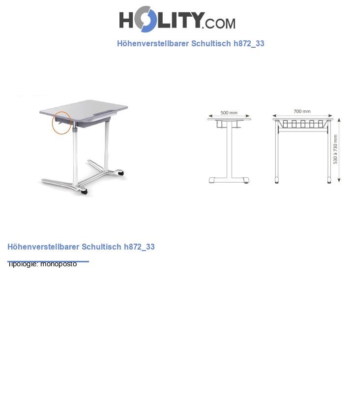 Höhenverstellbarer Schultisch h872_33