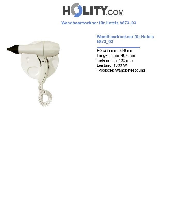 Wandhaartrockner für Hotels h873_03