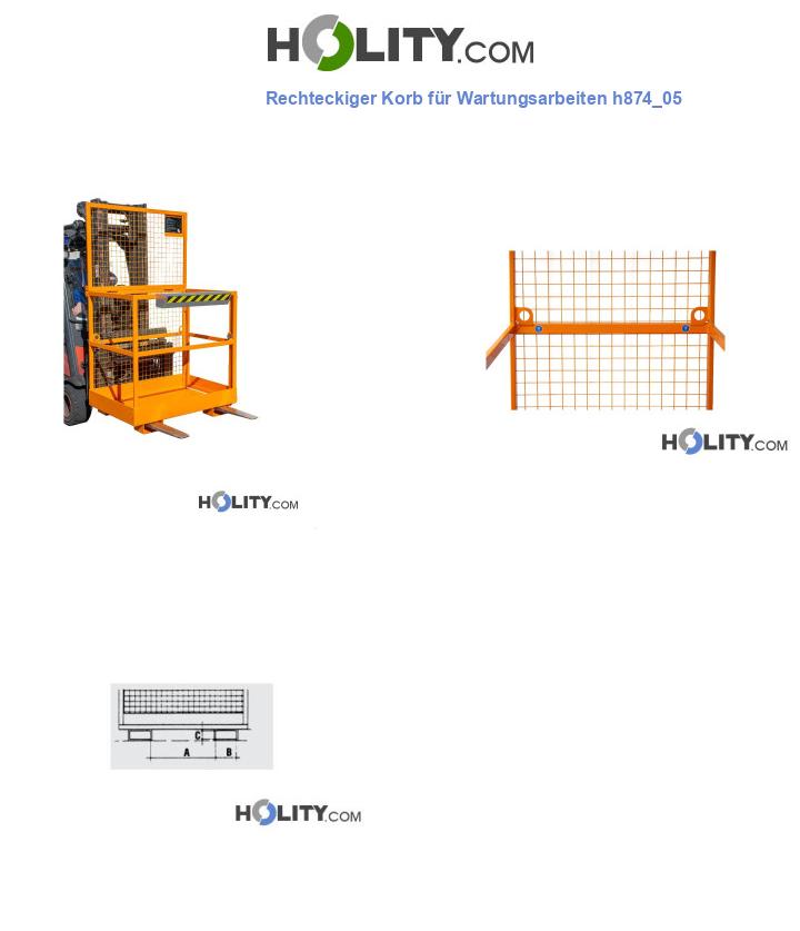 Rechteckiger Korb für Wartungsarbeiten h874_05