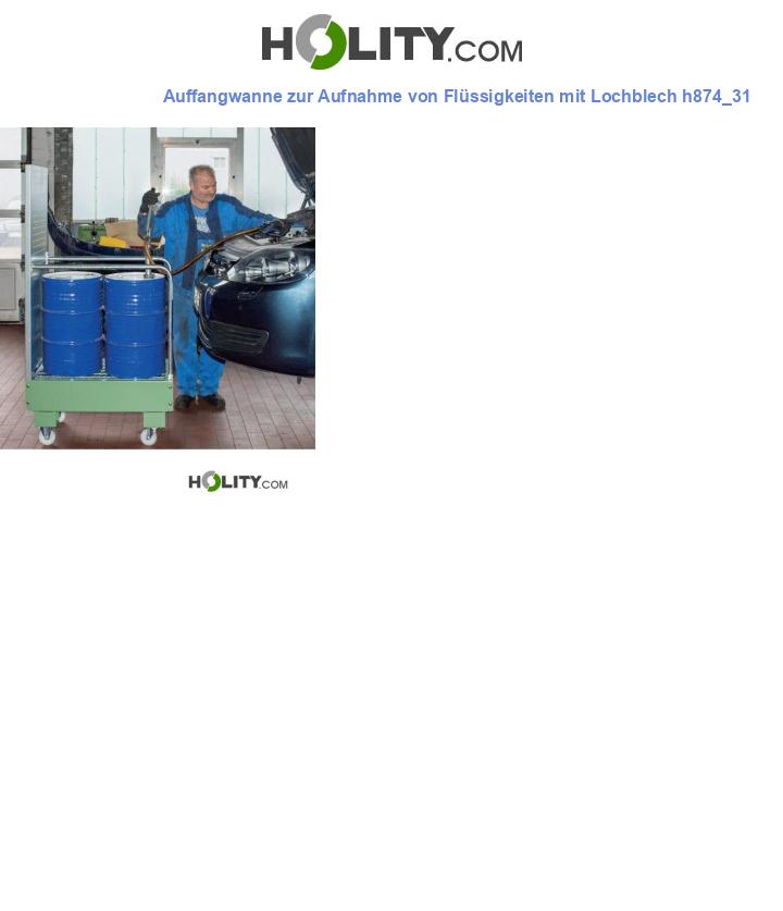 Auffangwanne zur Aufnahme von Flüssigkeiten mit Lochblech h874_31