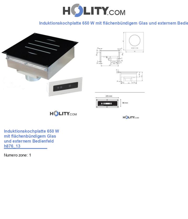 Induktionskochplatte 650 W mit flächenbündigem Glas und externem Bedienfeld h876_13