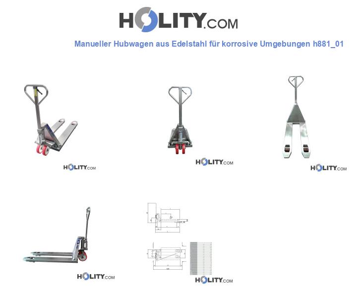 Manueller Hubwagen aus Edelstahl für korrosive Umgebungen h881_01