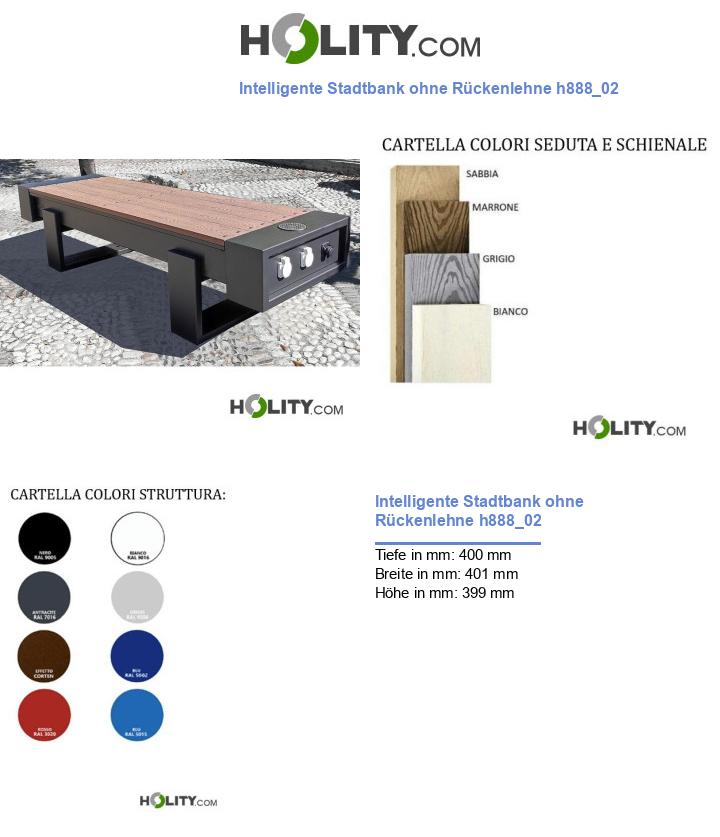 Intelligente Stadtbank ohne Rückenlehne h888_02