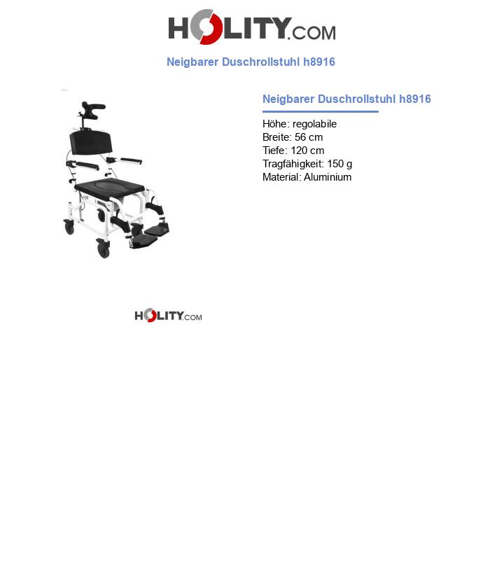 Neigbarer Duschrollstuhl h8916