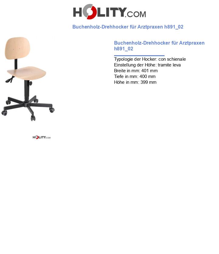 Buchenholz-Drehhocker für Arztpraxen h891_02