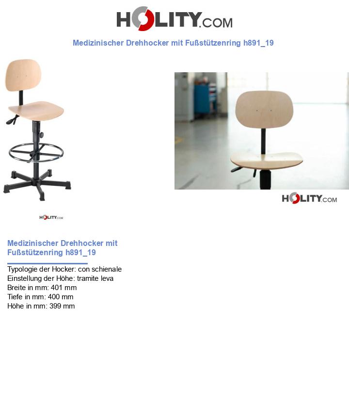 Medizinischer Drehhocker mit Fußstützenring h891_19