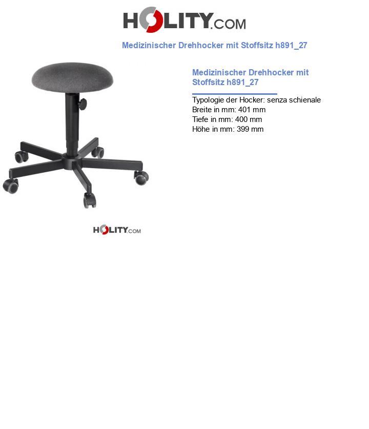 Medizinischer Drehhocker mit Stoffsitz h891_27