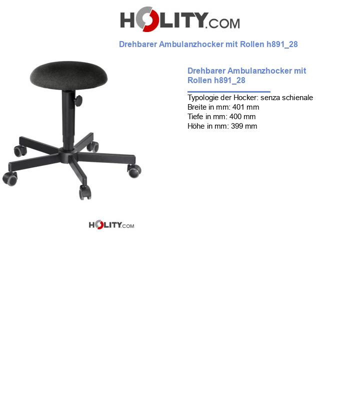 Drehbarer Ambulanzhocker mit Rollen h891_28