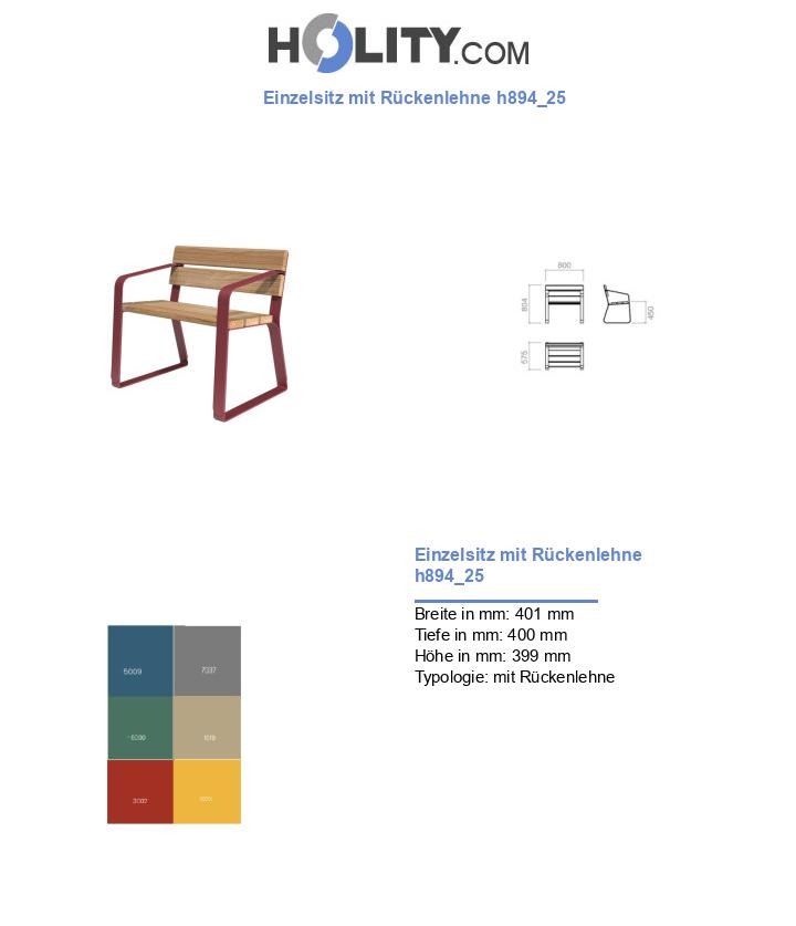 Einzelsitz mit Rückenlehne h894_25