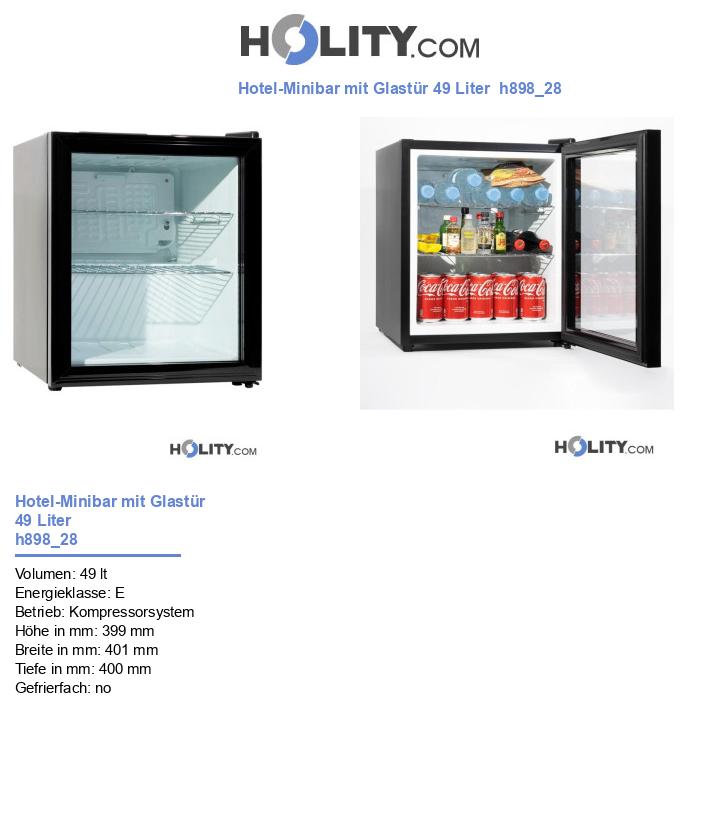 Hotel-Minibar mit Glastür 49 Liter  h898_28
