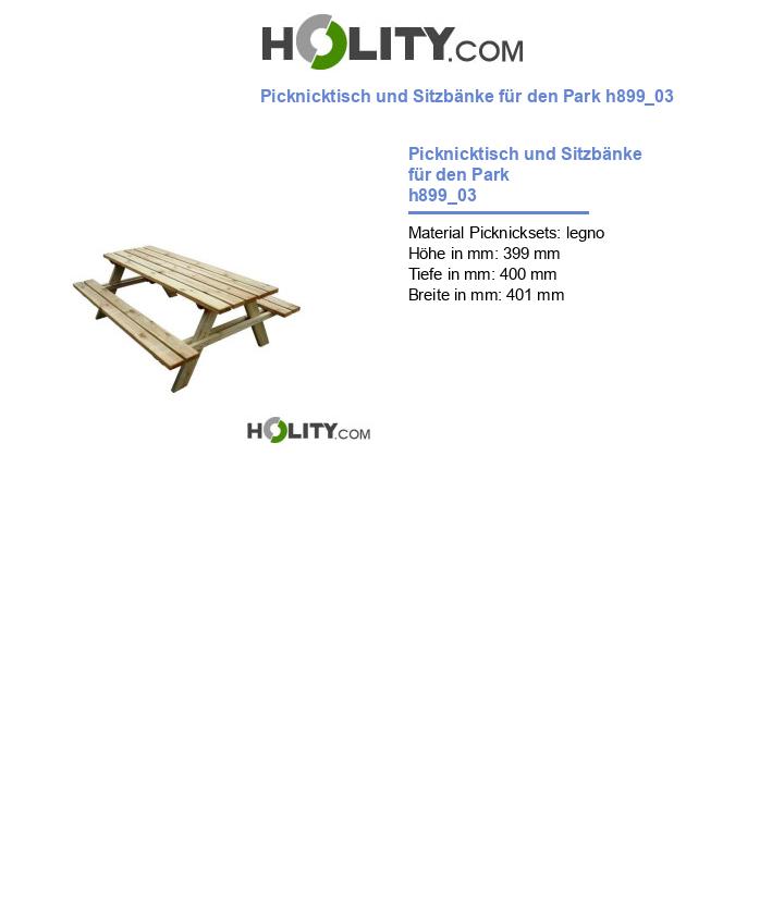 Picknicktisch und Sitzbänke für den Park h899_03