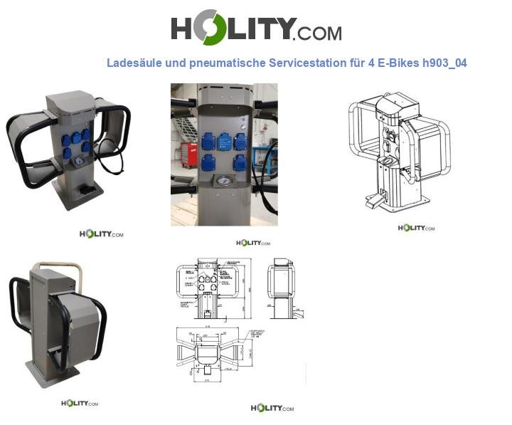 Ladesäule und pneumatische Servicestation für 4 E-Bikes h903_04