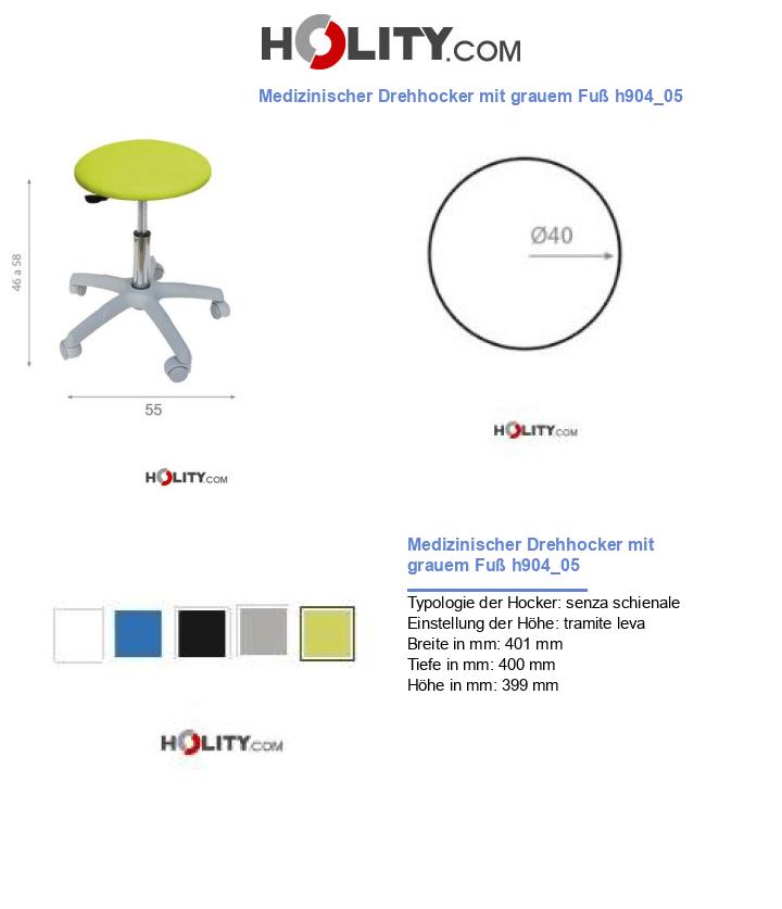 Medizinischer Drehhocker mit grauem Fuß h904_05