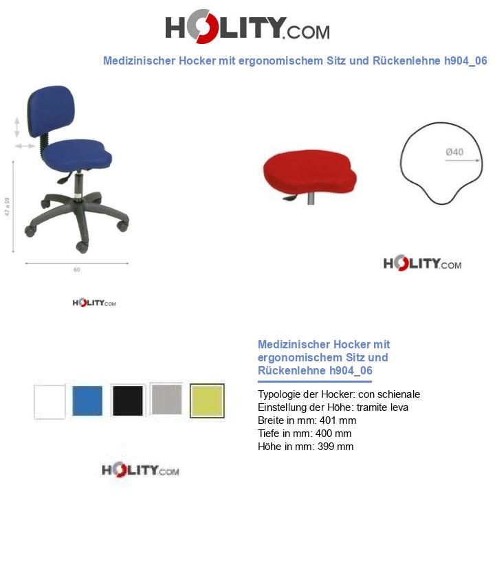 Medizinischer Hocker mit ergonomischem Sitz und Rückenlehne h904_06