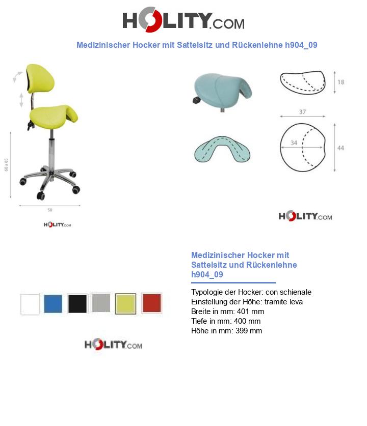 Medizinischer Hocker mit Sattelsitz und Rückenlehne h904_09