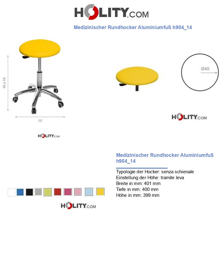 Medizinischer Rundhocker Aluminiumfuß h904_14
