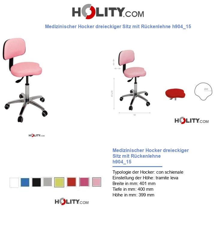 Medizinischer Hocker dreieckiger Sitz mit Rückenlehne h904_15