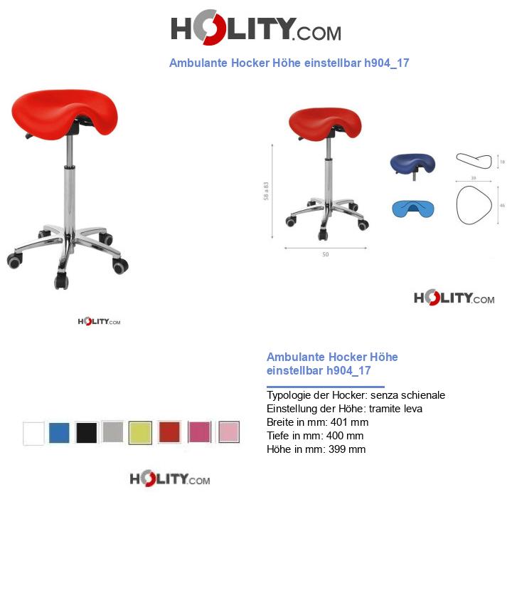 Ambulante Hocker Höhe einstellbar h904_17
