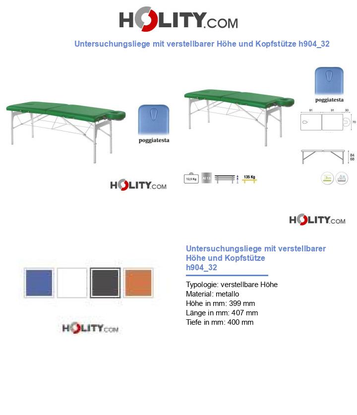 Untersuchungsliege mit verstellbarer Höhe und Kopfstütze h904_32