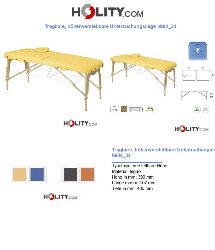 Tragbare, höhenverstellbare Untersuchungsliege h904_34