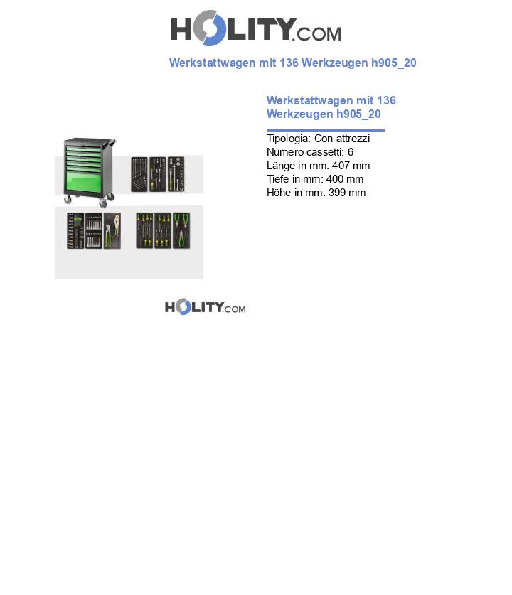 Werkstattwagen mit 136 Werkzeugen h905_20