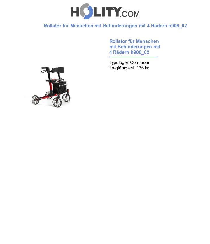 Rollator für Menschen mit Behinderungen mit 4 Rädern h906_02