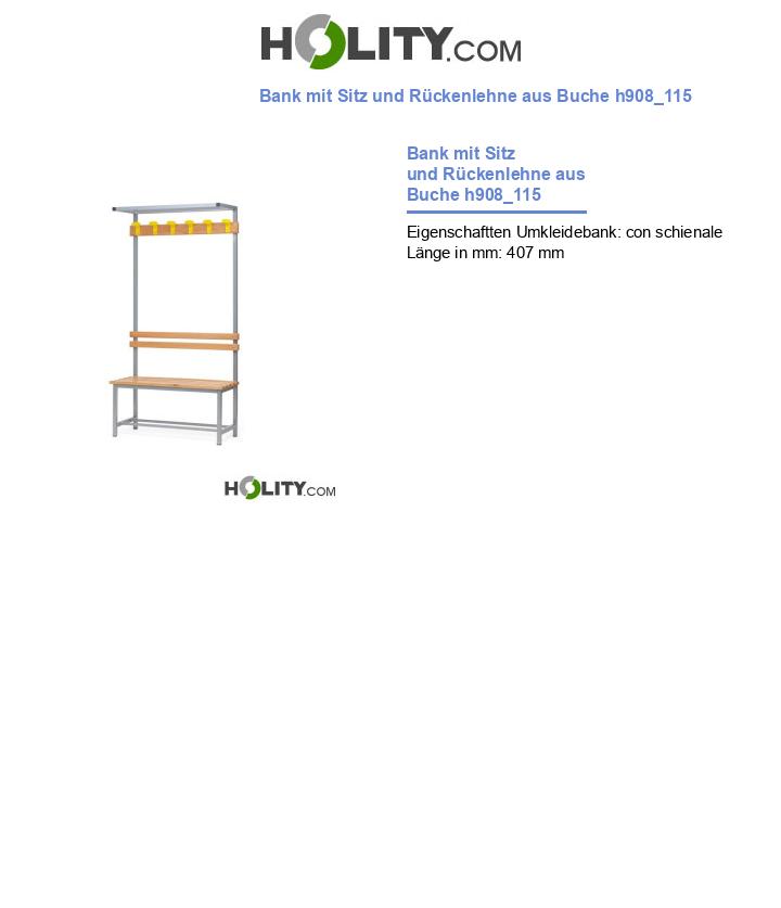 Bank mit Sitz und Rückenlehne aus Buche h908_115