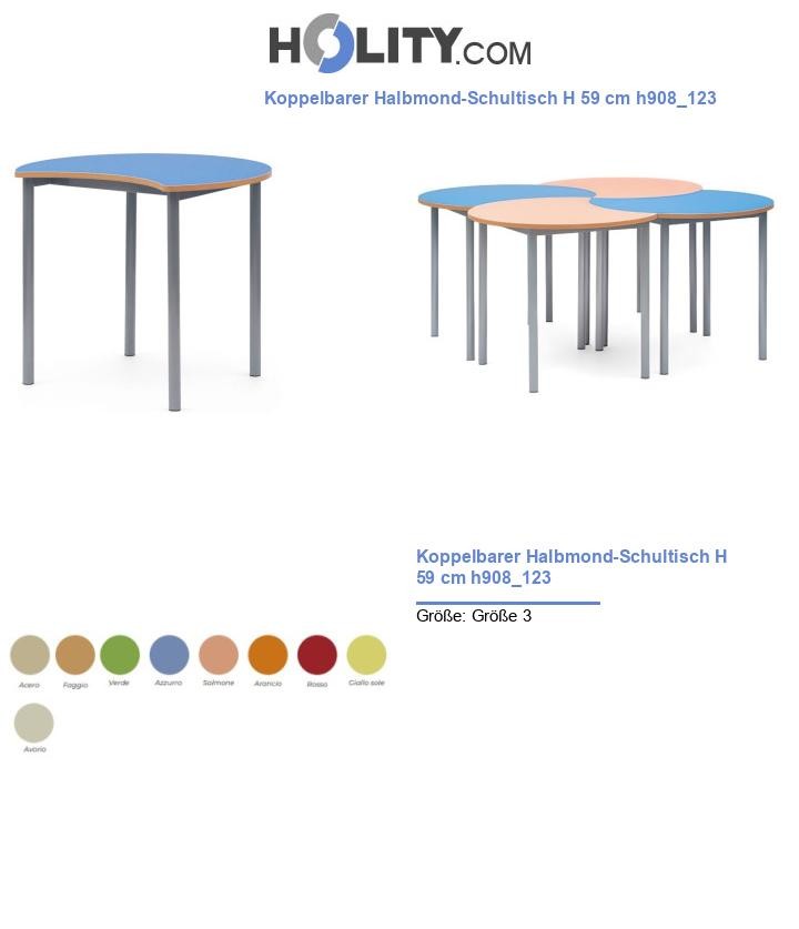 Koppelbarer Halbmond-Schultisch H 59 cm h908_123