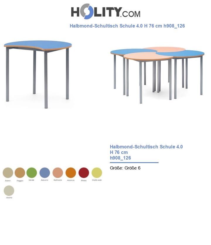 Halbmond-Schultisch Schule 4.0 H 76 cm h908_126