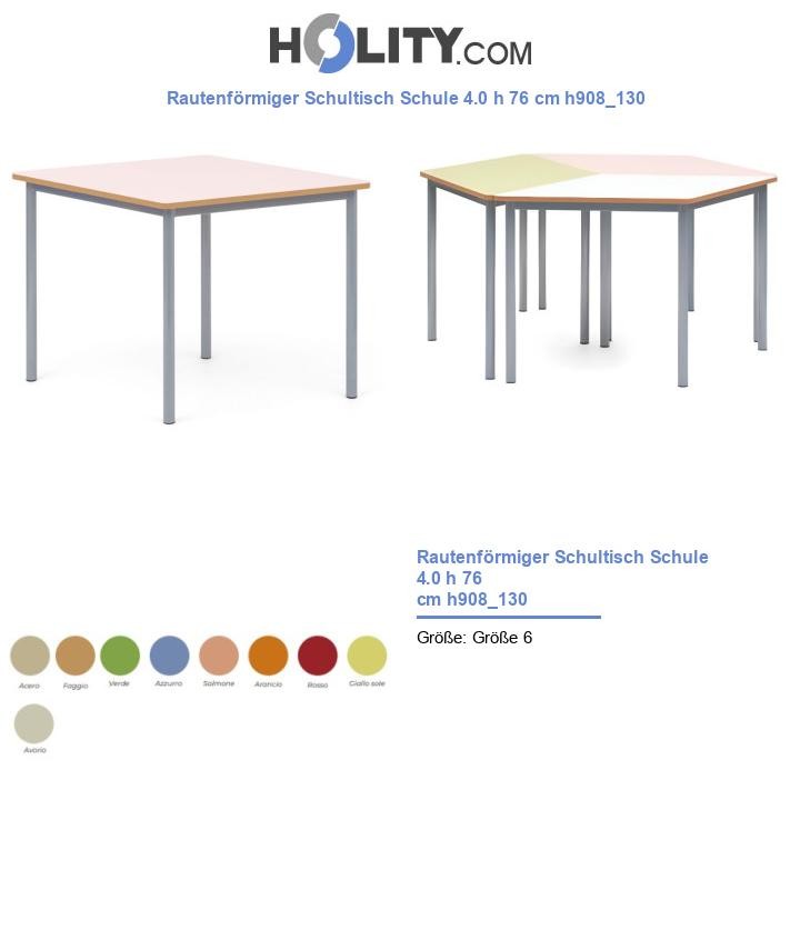 Rautenförmiger Schultisch Schule 4.0 h 76 cm h908_130