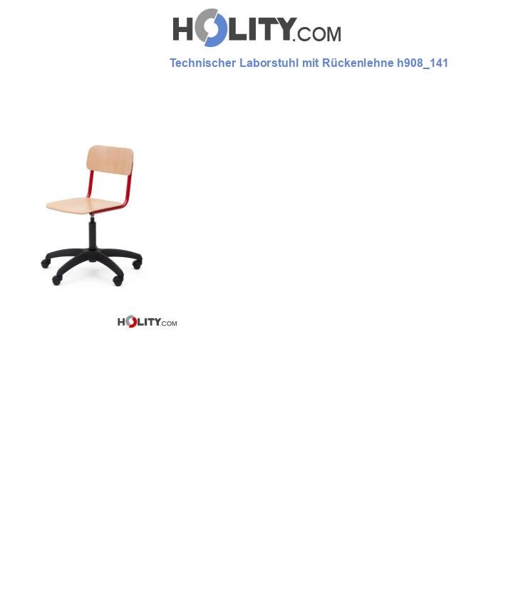 Technischer Laborstuhl mit Rückenlehne h908_141