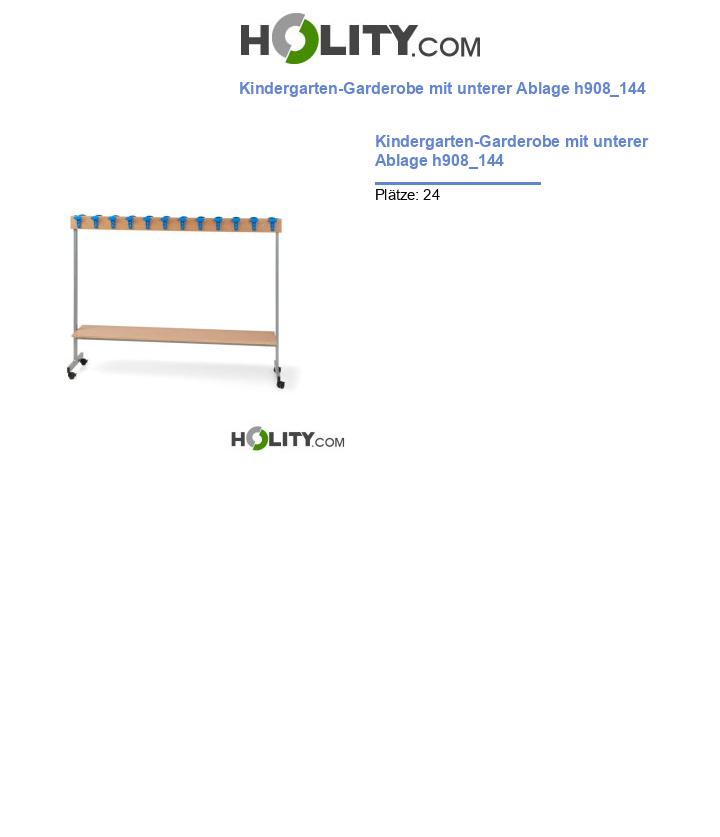 Kindergarten-Garderobe mit unterer Ablage h908_144