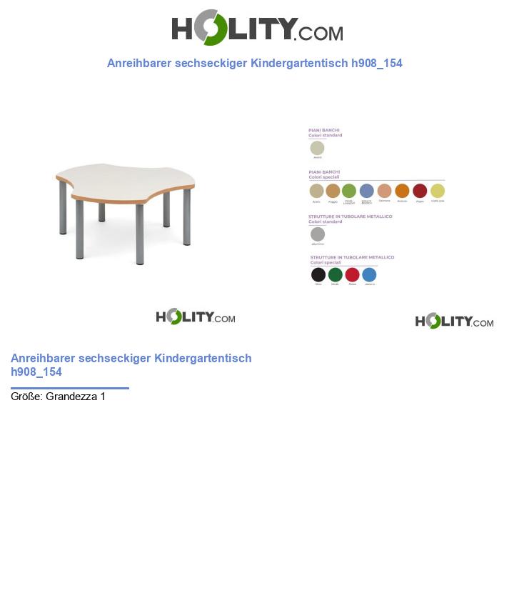 Anreihbarer sechseckiger Kindergartentisch h908_154