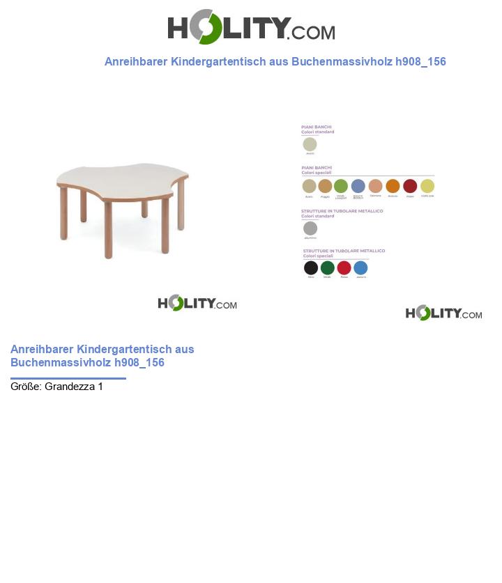 Anreihbarer Kindergartentisch aus Buchenmassivholz h908_156