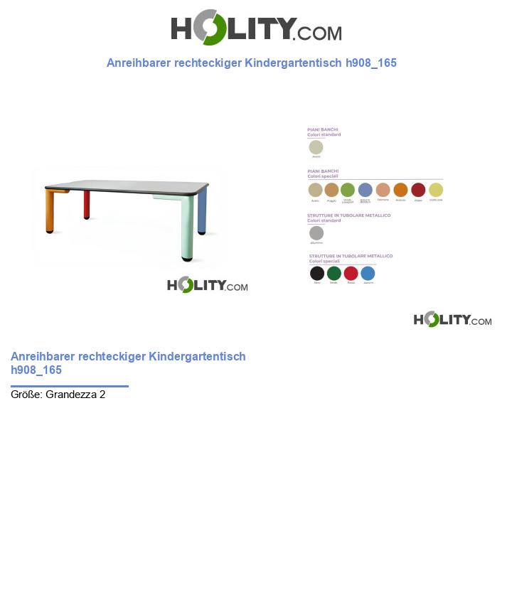 Anreihbarer rechteckiger Kindergartentisch h908_165