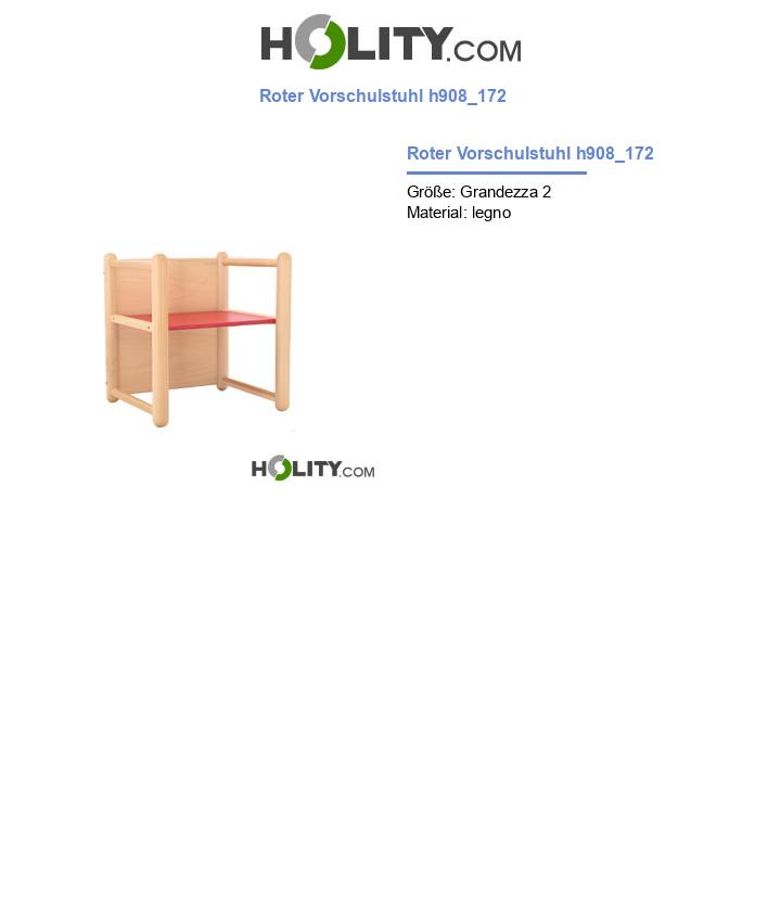 Roter Vorschulstuhl h908_172