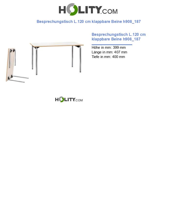 Besprechungstisch L.120 cm klappbare Beine h908_187