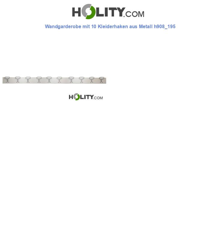 Wandgarderobe mit 10 Kleiderhaken aus Metall h908_195