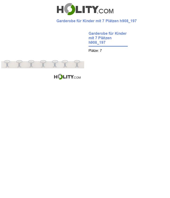 Garderobe für Kinder mit 7 Plätzen h908_197