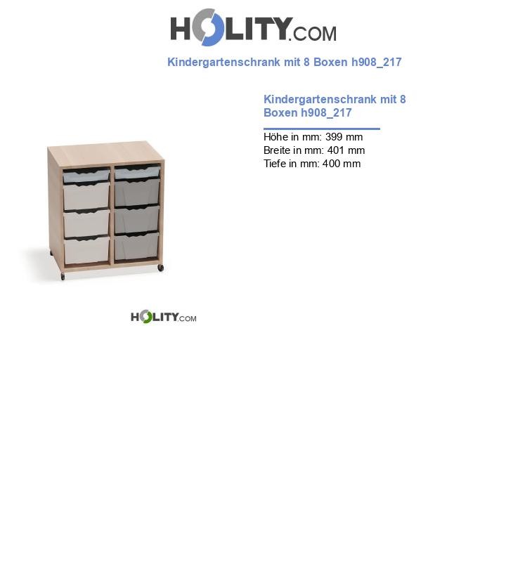 Kindergartenschrank mit 8 Boxen h908_217