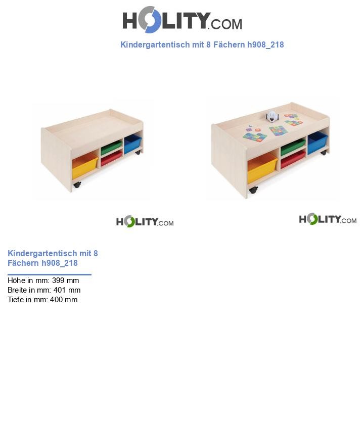Kindergartentisch mit 8 Fächern h908_218