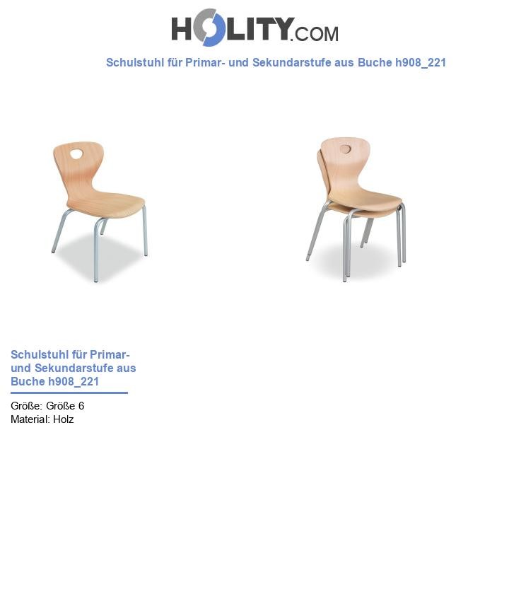 Schulstuhl für Primar- und Sekundarstufe aus Buche h908_221