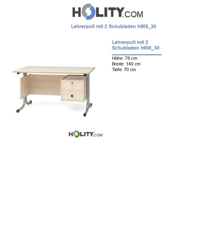 Lehrerpult mit 2 Schubladen h908_30