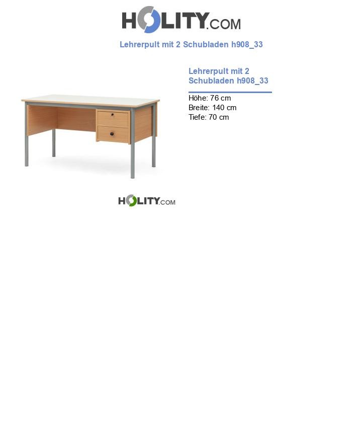 Lehrerpult mit 2 Schubladen h908_33