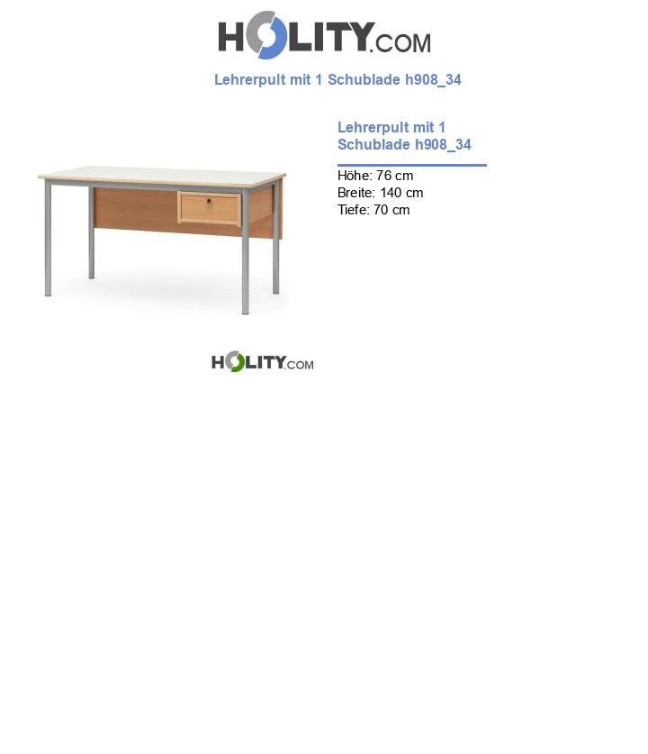Lehrerpult mit 1 Schublade h908_34